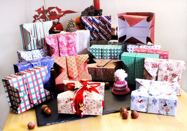 Geschenkbox - Origami Faltbox handgefaltet *Weihnachten*