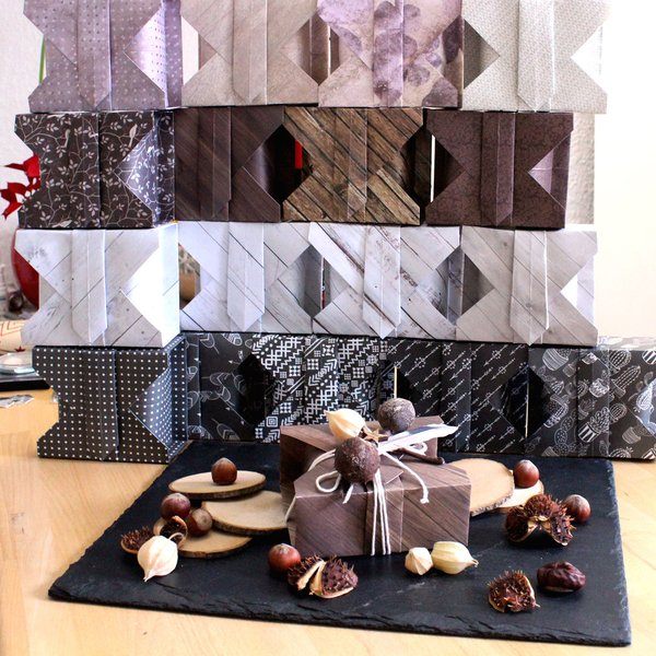 Geschenkbox - Origami Faltbox handgefaltet *Holz & co.*